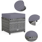 Ensemble de salle à manger en rotin Costway 7 pièces avec canapé sectionnel et pouf - Voir les détails