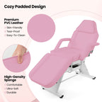 Lit de massage Costway 72 avec tabouret hydraulique, dossier réglable et