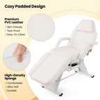 Lit de massage Costway 72 avec tabouret hydraulique, dossier réglable et