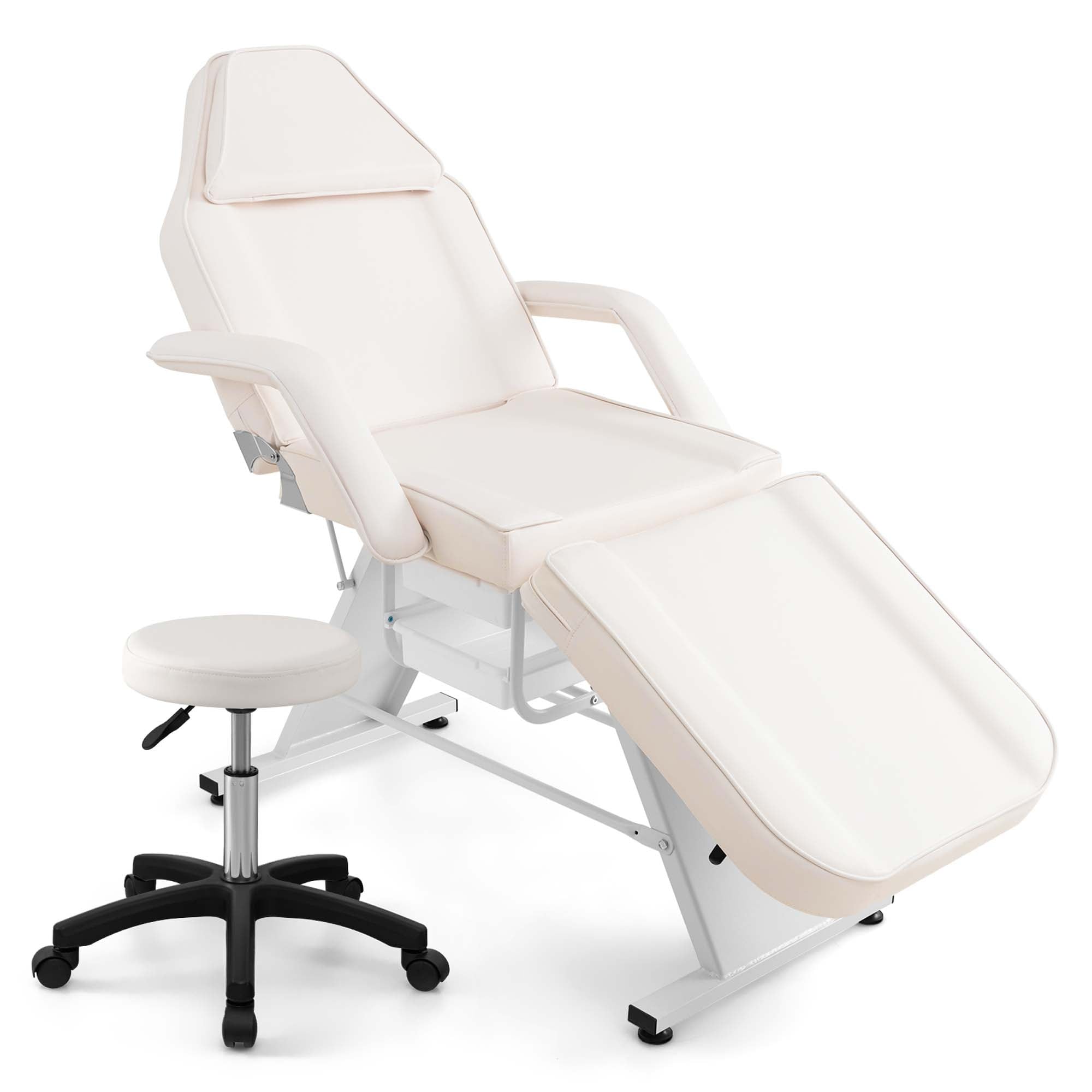 Lit de massage Costway 72 avec tabouret hydraulique, dossier réglable et