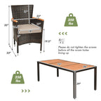 Ensemble de salle à manger en rotin Costway 9 pièces avec 8 chaises empilables et coussinées - Ensembles de 9 pièces