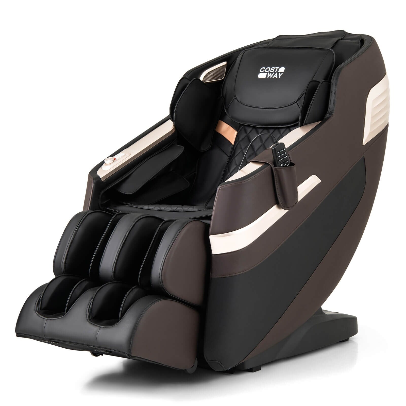 Fauteuil de massage complet Costway avec coussins gonflables, chauffe-taille et rouleaux pour les pieds