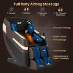 Fauteuil de massage complet Costway avec coussins gonflables, chauffe-taille et rouleaux pour les pieds