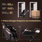 Fauteuil de massage complet Costway avec coussins gonflables, chauffe-taille et rouleaux pour les pieds
