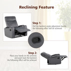 Fauteuil inclinable Costway, canapé simple, avec rangement pour accoudoirs et tasse