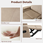 Fauteuil inclinable Costway, canapé simple, avec rangement pour accoudoirs et tasse