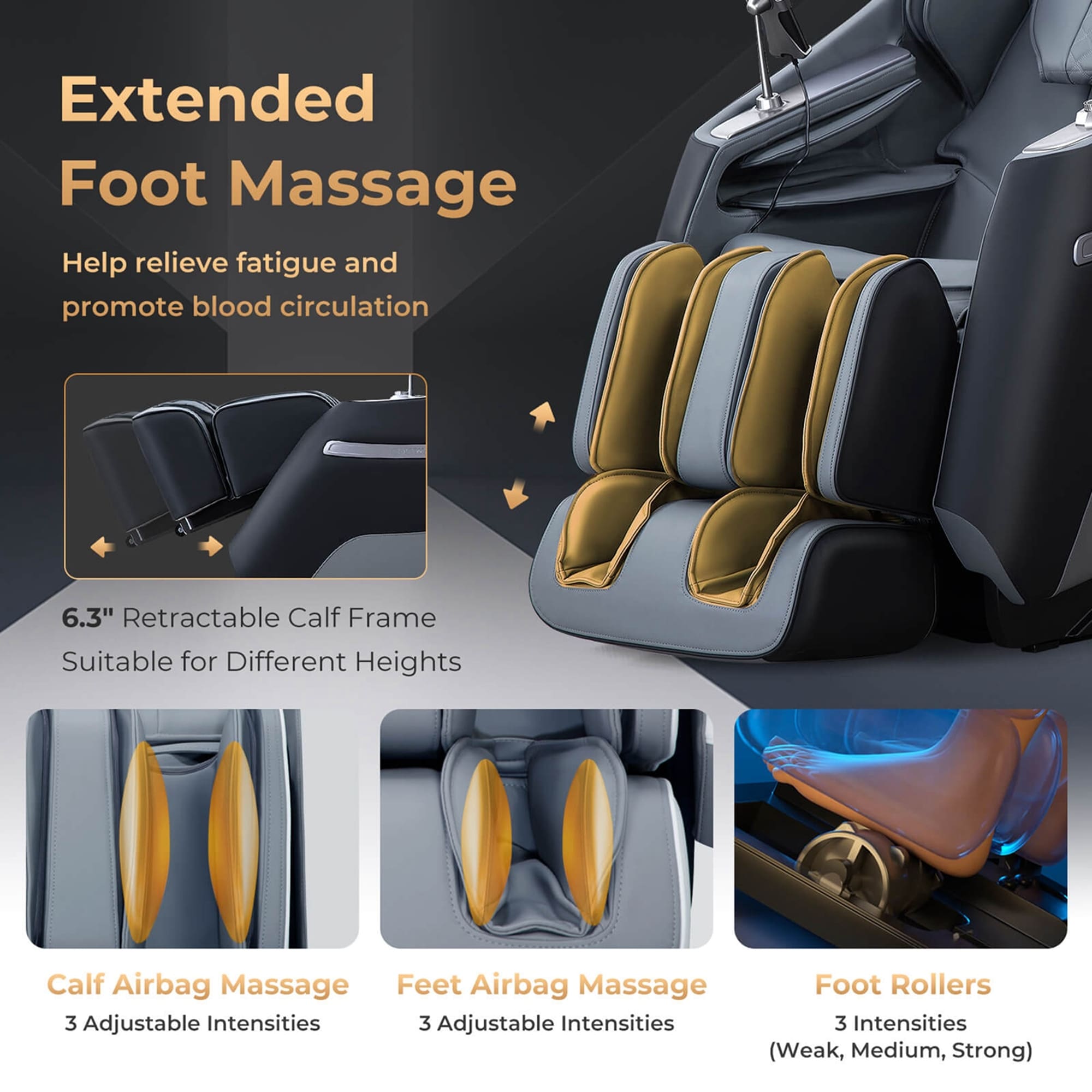 Fauteuil de massage complet Costway Zero Gravity SL Track avec ceinture