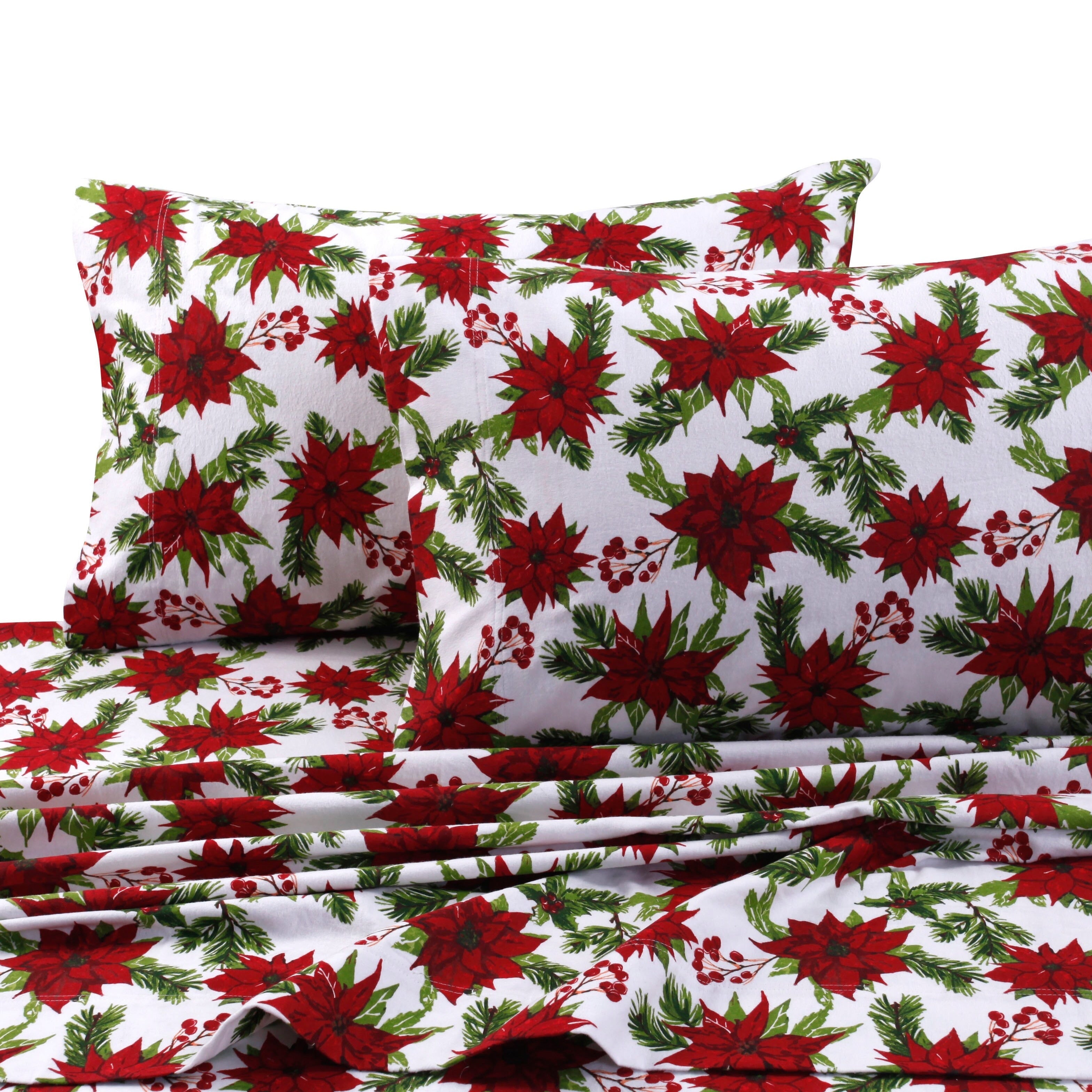 Parure de lit en flanelle de coton avec poche extra profonde et drap plat surdimensionné