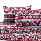 Parure de lit en flanelle de coton avec poche extra profonde et drap plat surdimensionné