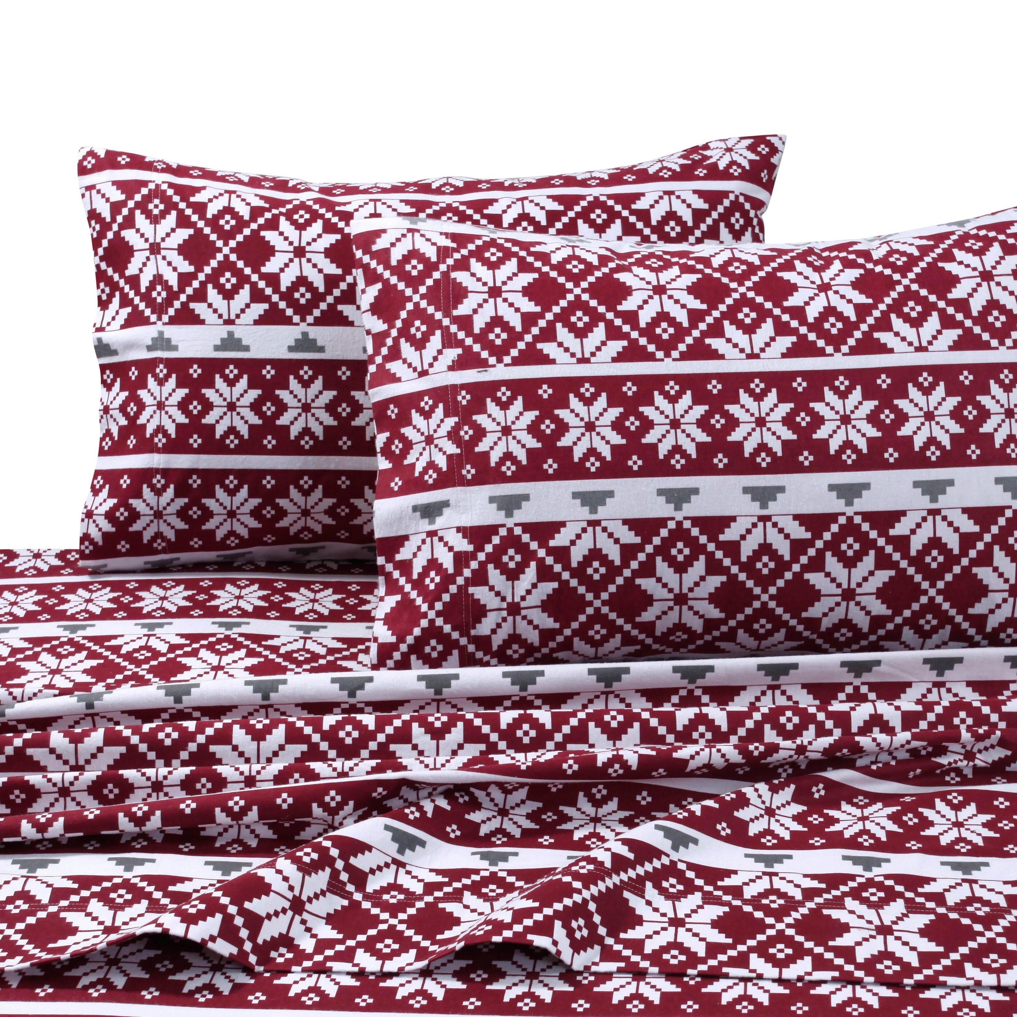Parure de lit en flanelle de coton avec poche extra profonde et drap plat surdimensionné