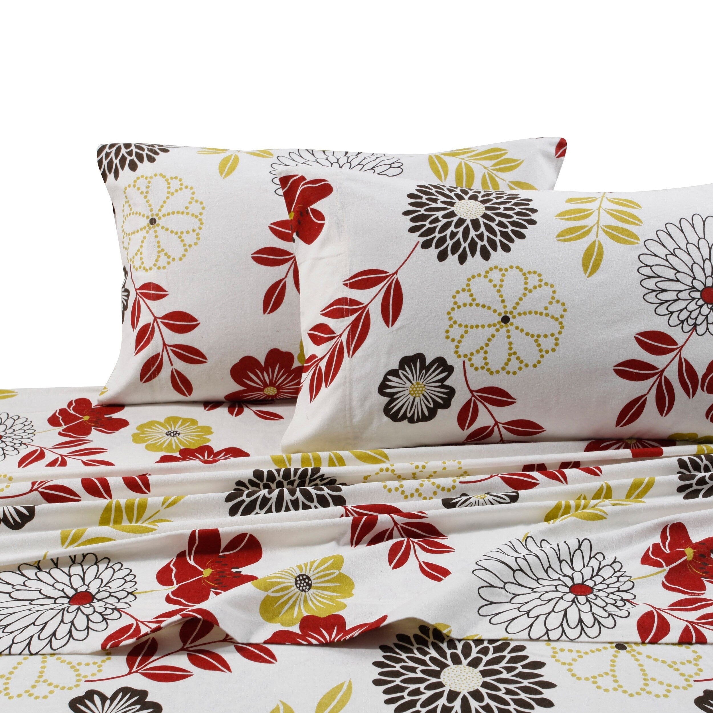 Parure de lit en flanelle de coton avec poche extra profonde et drap plat surdimensionné