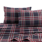 Parure de lit en flanelle de coton avec poche extra profonde et drap plat surdimensionné