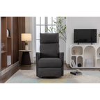 Fauteuil à bascule pivotant en coton et lin avec dossier et repose-pieds réglables