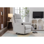Fauteuil à bascule pivotant en coton et lin avec dossier et repose-pieds réglables