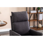 Fauteuil à bascule pivotant en coton et lin avec dossier et repose-pieds réglables