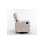 Fauteuil à bascule pivotant en tissu coton et lin