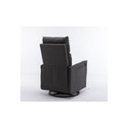 Fauteuil à bascule pivotant en tissu coton et lin
