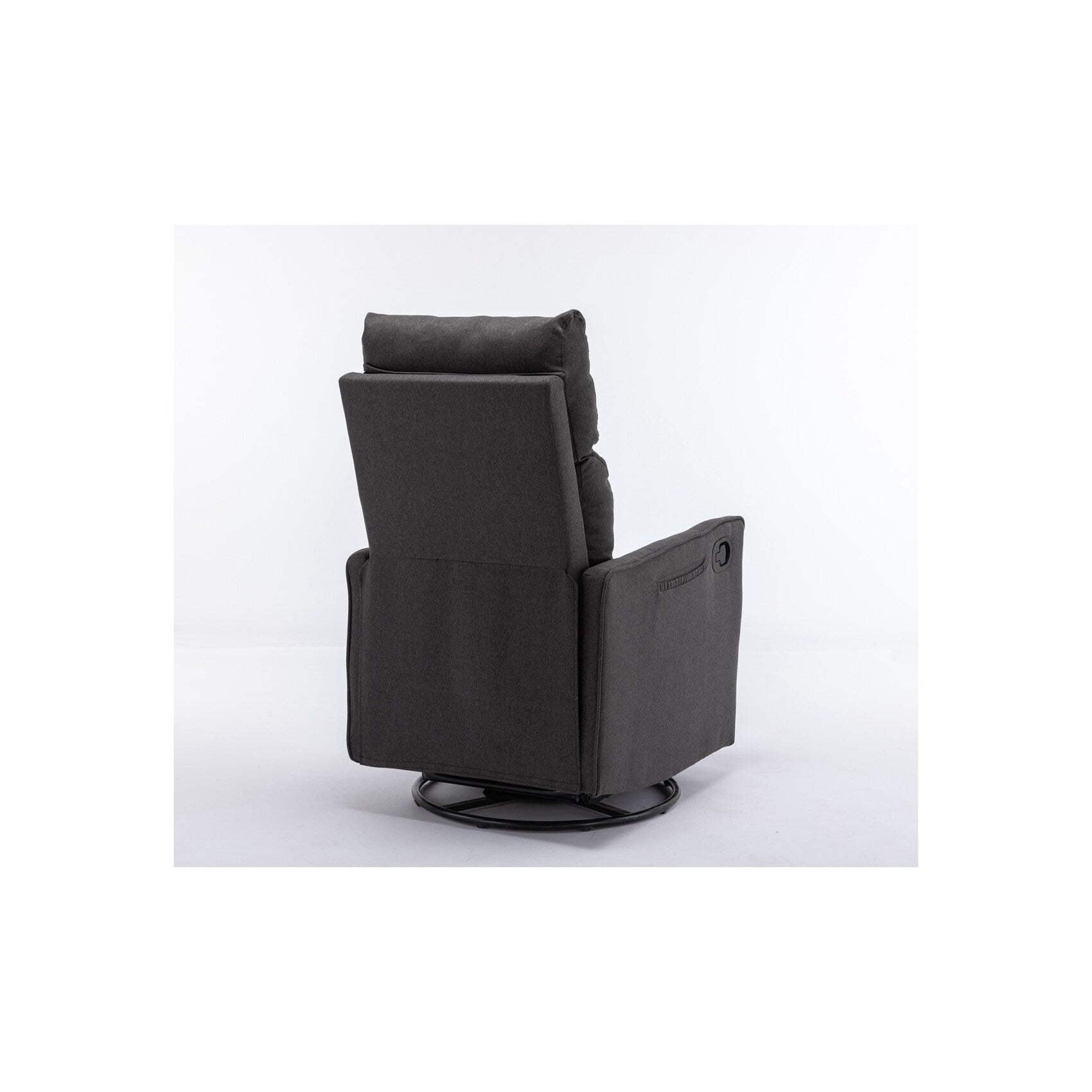 Fauteuil à bascule pivotant en tissu coton et lin