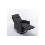 Fauteuil à bascule pivotant en tissu coton et lin