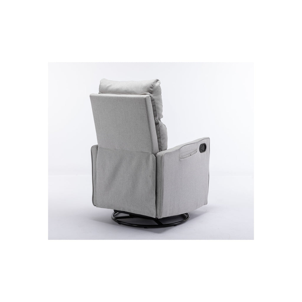 Fauteuil à bascule pivotant en tissu coton et lin