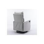 Fauteuil à bascule pivotant en tissu coton et lin