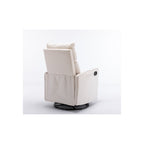 Fauteuil à bascule pivotant en tissu coton et lin