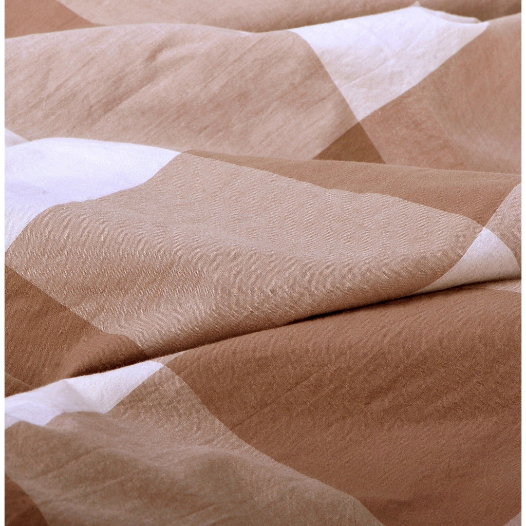 Parure de lit 3 pièces en coton à carreaux