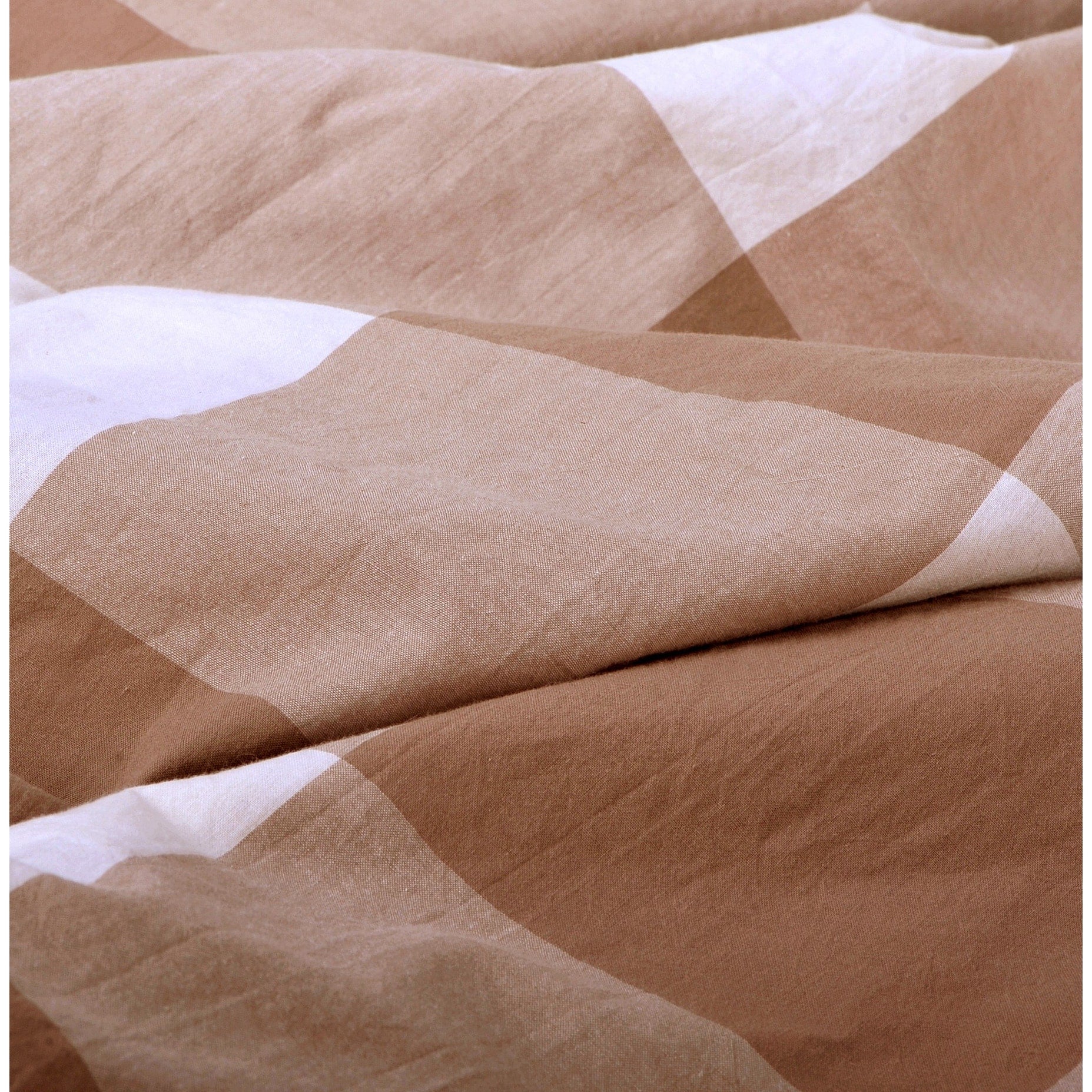 Parure de lit 3 pièces en coton à carreaux