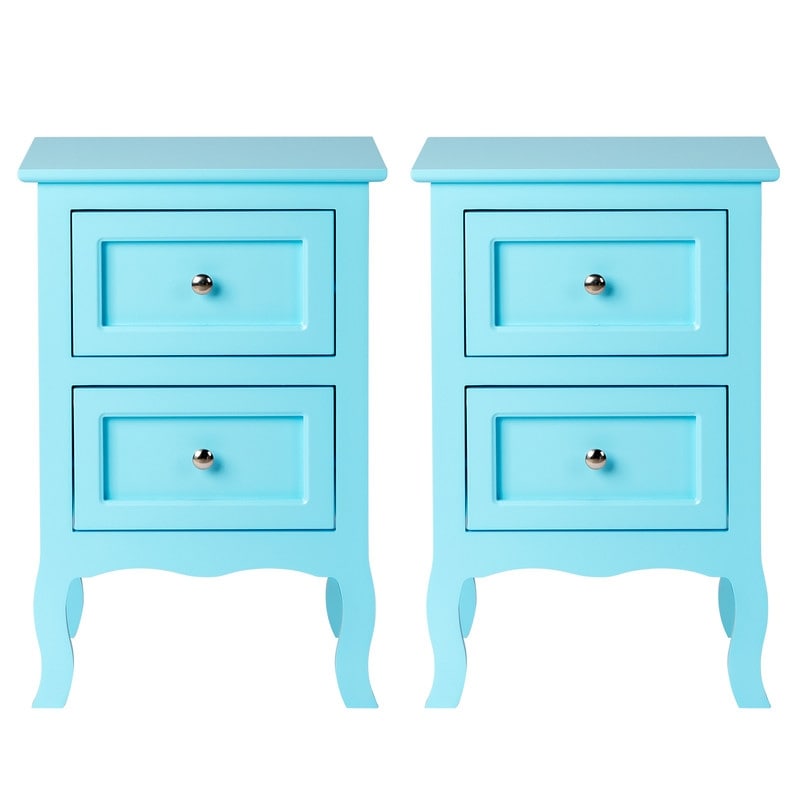 Table de chevet à deux tiroirs de style campagnard - Lot de 2
