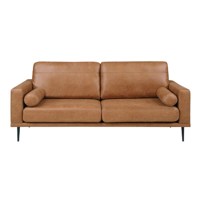 Canapé Coxi avec 2 coussins traversins, microfibre marron douce, 82 pouces