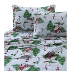 Ensemble de draps à poches extra profondes en flanelle confortable, fantaisie et imprimé de vacances