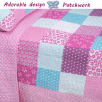 Parure de lit réversible en coton Cozy Line Ballerina Pink pour filles avec oreillers décoratifs