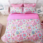 Parure de lit Cozy Line Mariah à motif floral rose pour fille