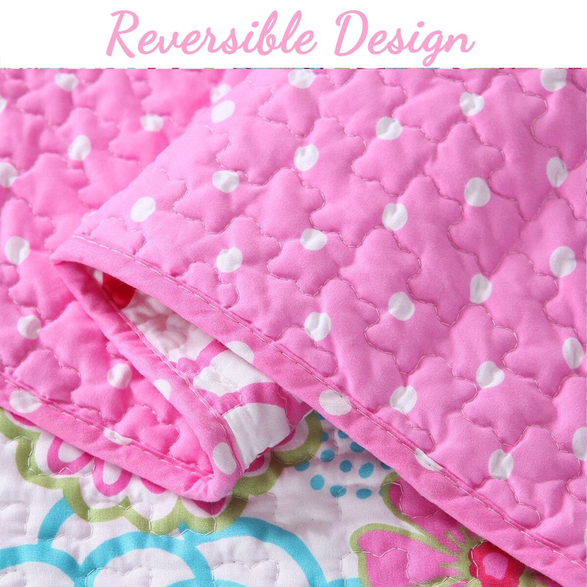 Parure de lit Cozy Line Mariah à motif floral rose pour fille