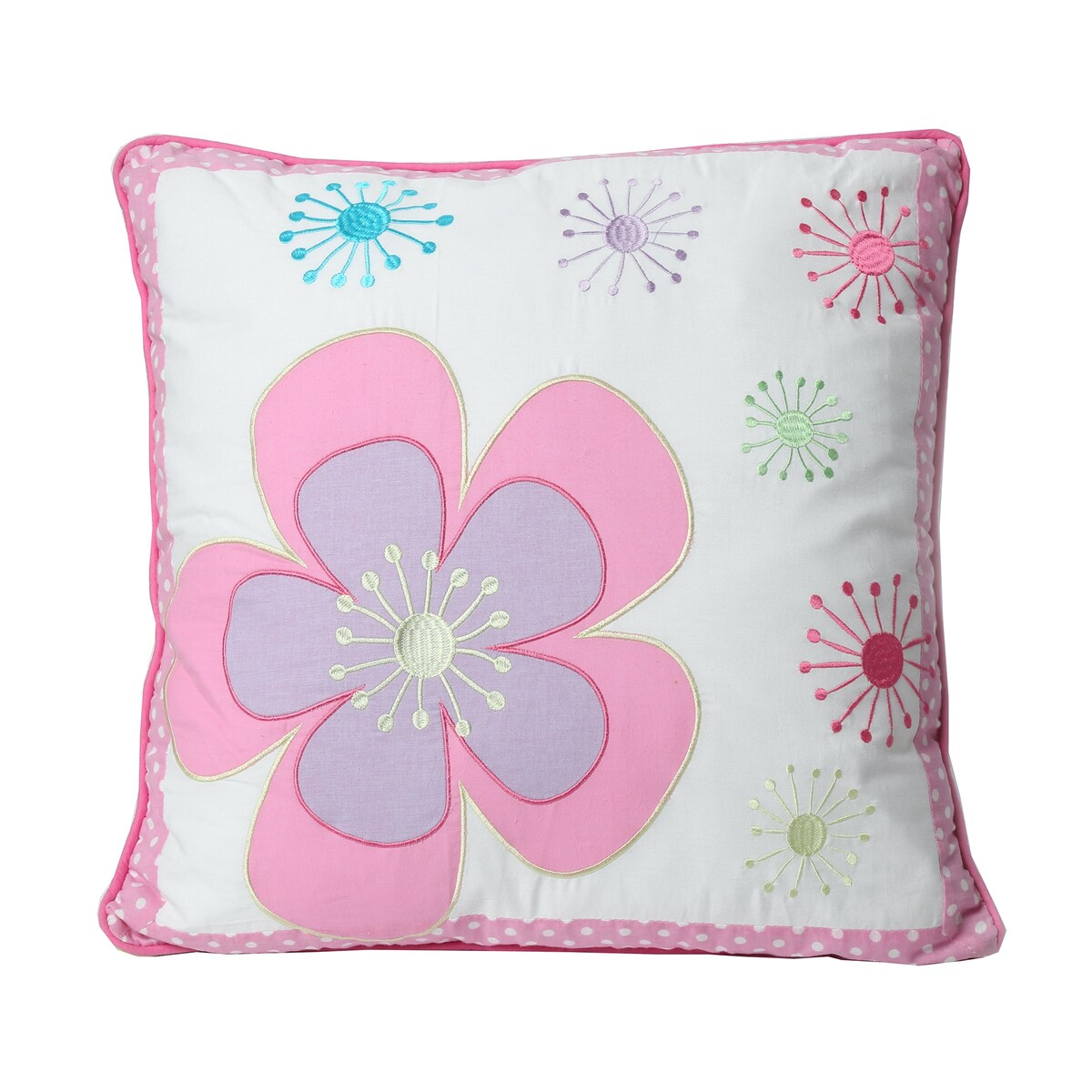 Parure de lit réversible en coton Cozy Line à motif de fleurs roses avec oreillers décoratifs