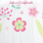 Parure de lit réversible en coton Cozy Line à motif de fleurs roses avec oreillers décoratifs