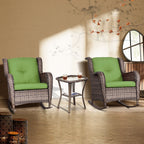 Ensemble de 3 chaises à bascule d'extérieur en osier Cozywor