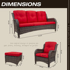 Ensemble de conversation extérieur en osier Cozywor 5 pièces