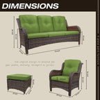 Ensemble de conversation extérieur en osier Cozywor 5 pièces