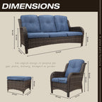 Ensemble de conversation extérieur en osier Cozywor 5 pièces