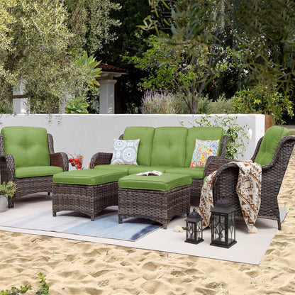 Ensemble de conversation extérieur en osier Cozywor 5 pièces