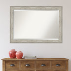 Miroir mural biseauté pour salle de bain - Cadre métallique craquelé