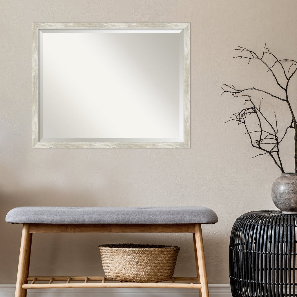 Miroir mural biseauté pour salle de bain - Cadre métallique craquelé