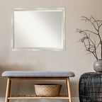 Miroir mural biseauté pour salle de bain - Cadre métallique craquelé