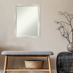 Miroir mural biseauté pour salle de bain - Cadre métallique craquelé