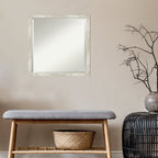Miroir mural biseauté pour salle de bain - Cadre métallique craquelé