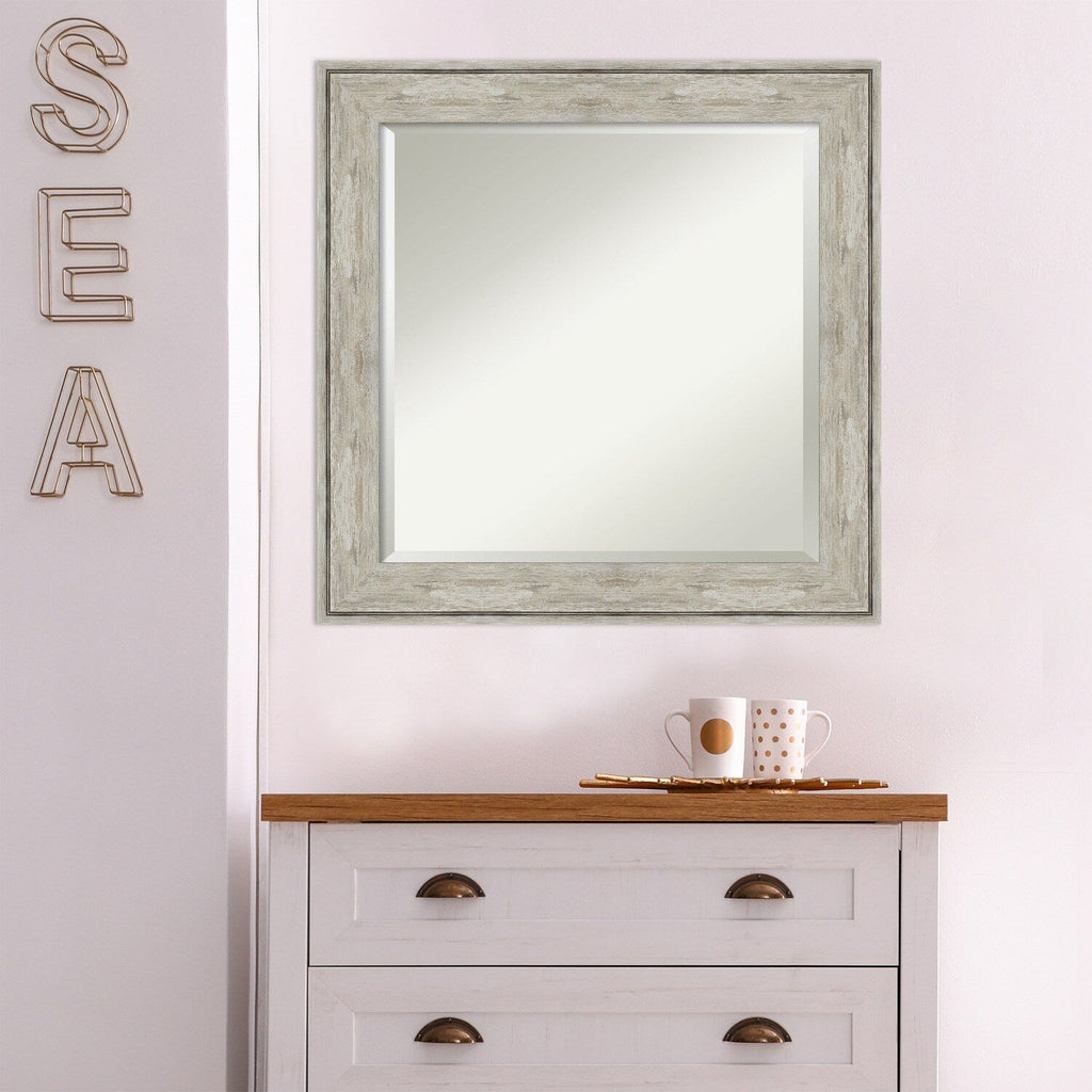 Miroir mural biseauté pour salle de bain - Cadre métallique craquelé