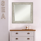Miroir mural biseauté pour salle de bain - Cadre métallique craquelé