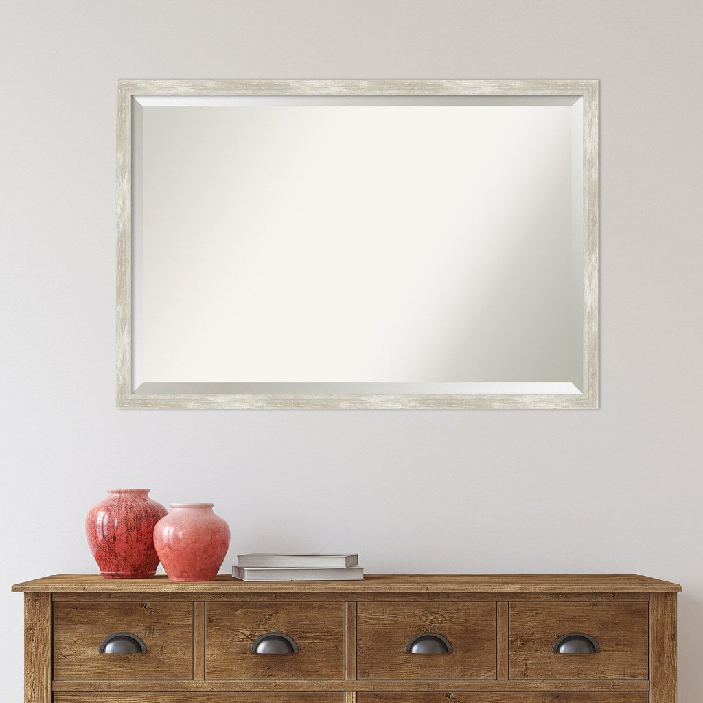 Miroir mural biseauté pour salle de bain - Cadre métallique craquelé
