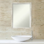 Miroir mural biseauté pour salle de bain - Cadre métallique craquelé
